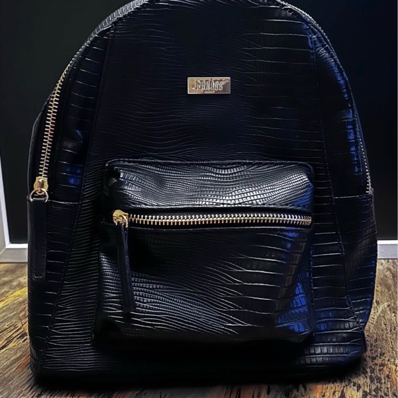 Benoss Milan Faux Leather Black Crocodile Pattern Backpack main image 6